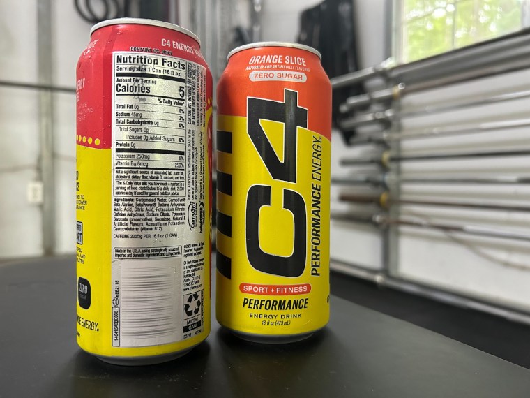 Nutrition Facts label on a can of C4 Energy Drink