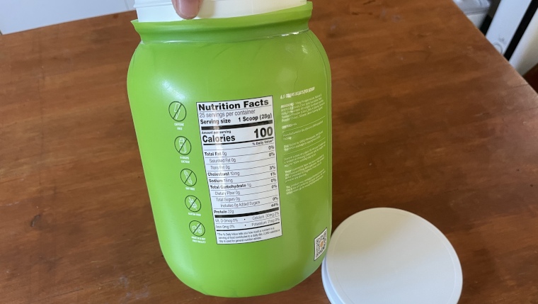 Nutrition Facts label on a container of SEEQ