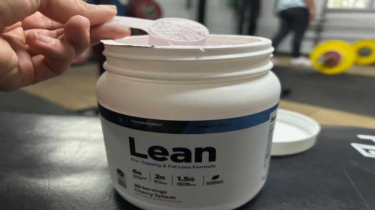 One scoop of Transparent Labs LEAN Pre-Workout