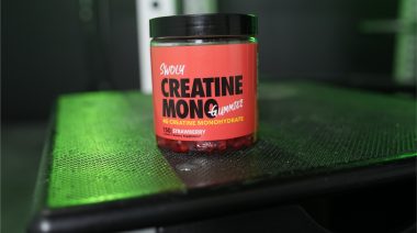 A jar of Swoly Creatine Gummies.