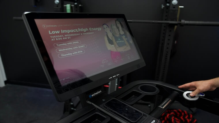 The 22-inch HD touchscreen on the Echelon Stride 8s.