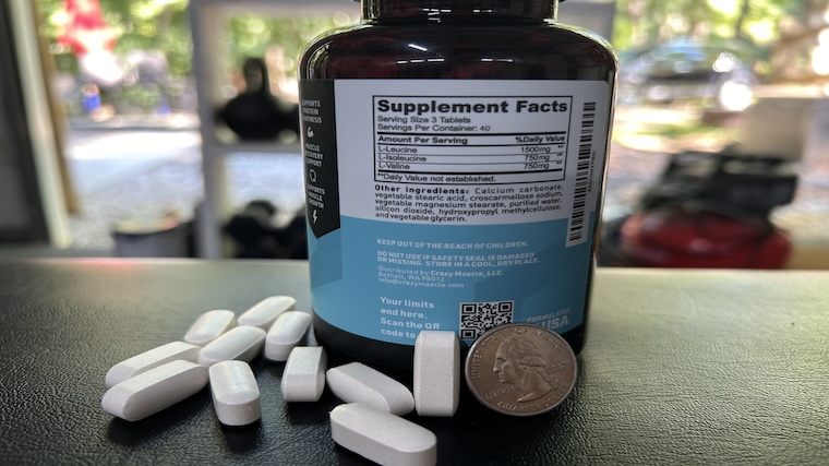 Crazy Muscle BCAA Pills supplement facts