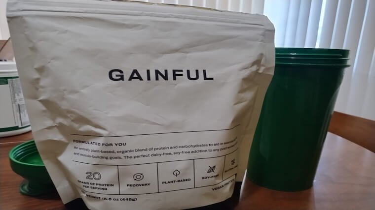 A bag of Gainful Plant Protein