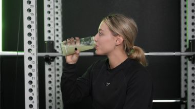 Our tester drinking a pre-workout shake.