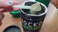 Our tester with a scoop of Jocko Greens