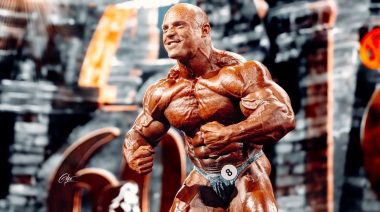 Martin Fitzwater poses at the 2024 Mr. Olympia contest.