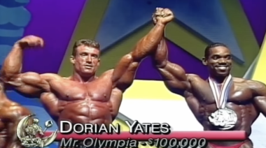 Dorian Yates wins the Mr. Olympia.