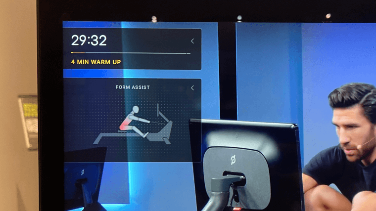 Form Assist on the Peloton Row's HD touchscreen.