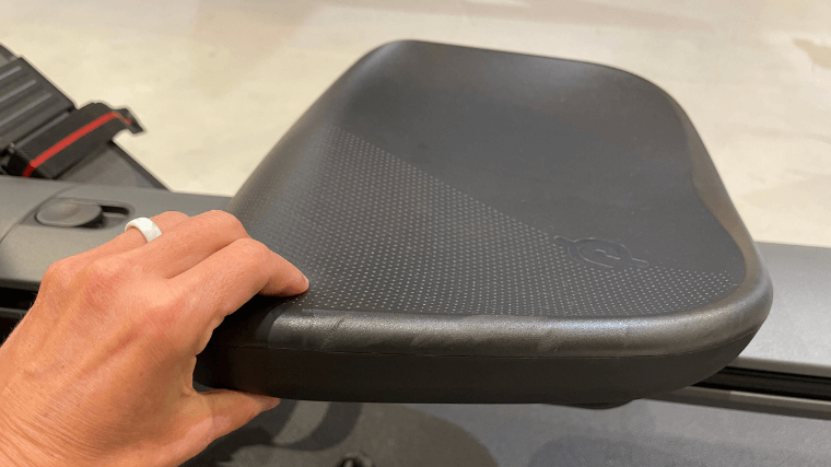 The seat cushion on the Peloton Row.