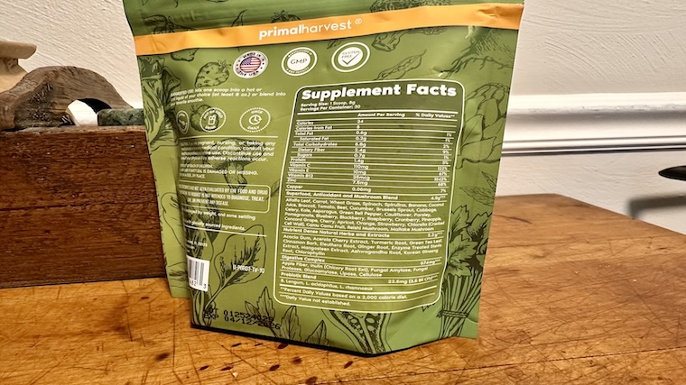 Primal Harvest Primal Greens supplement facts