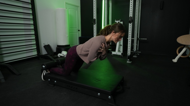 Our tester using the Rogue Floor Glute