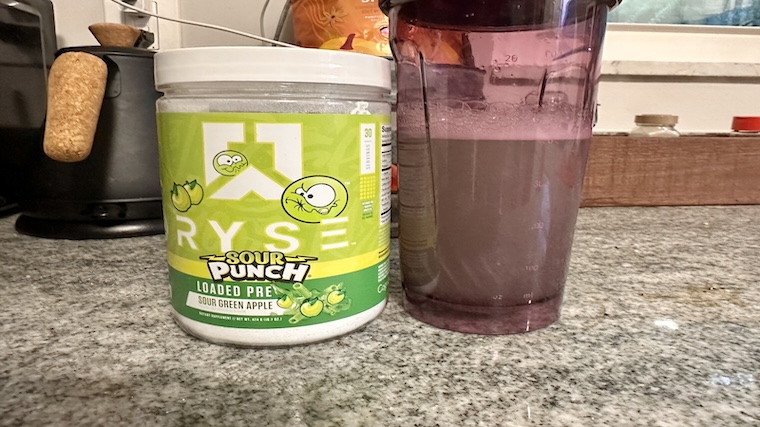 A blended serving of Ryse Loaded Pre-Workout