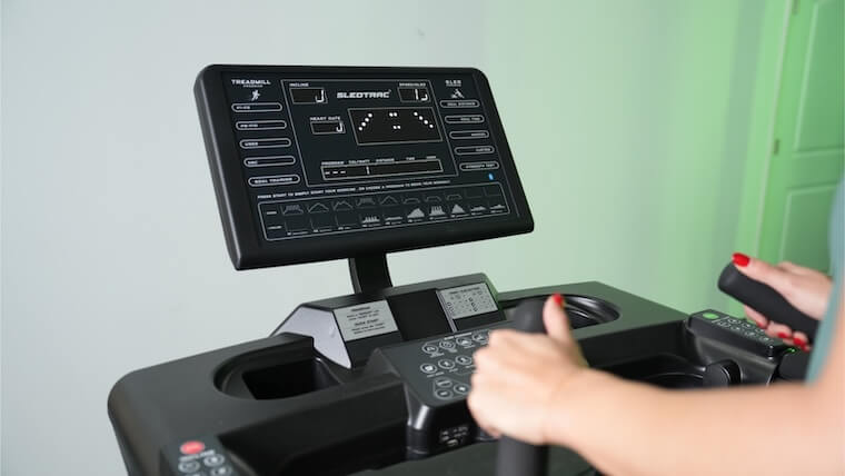 The console and display on the Xebex ST-6000 Treadmill.