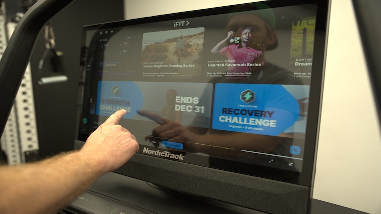 The 24-inch HD touchscreen featured on the NordicTrack X24 treadmill