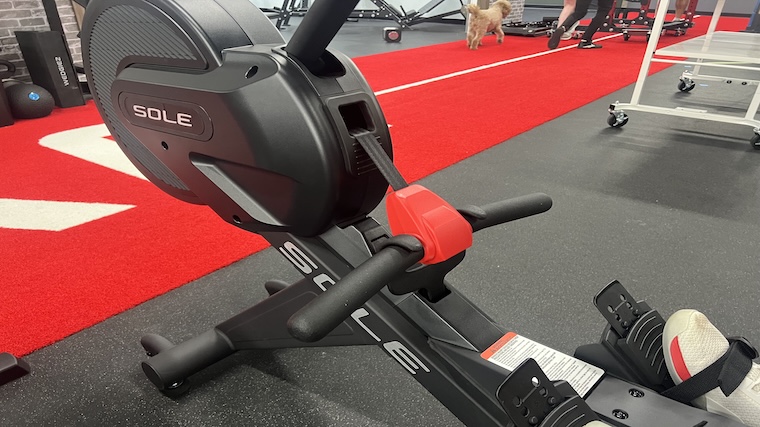 The Sole SR550 rower's ergonomic handle