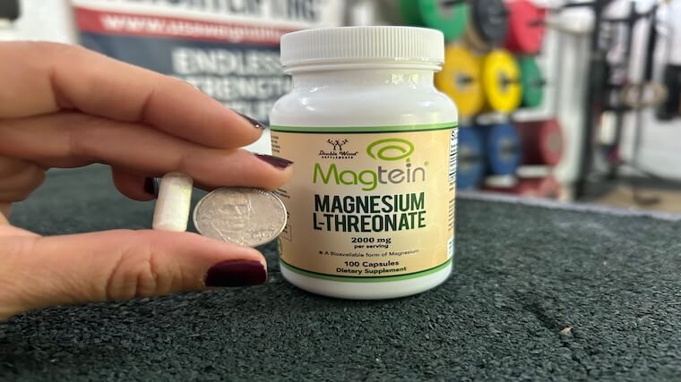 Double Wood Magnesium capsule size in comparison to a nickel