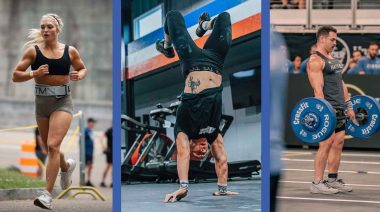 Three athletes competing at the CrossFit Open 25.1 Live Announcement