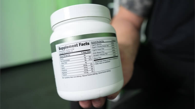 Transparent Labs Prebiotic Greens supplement facts