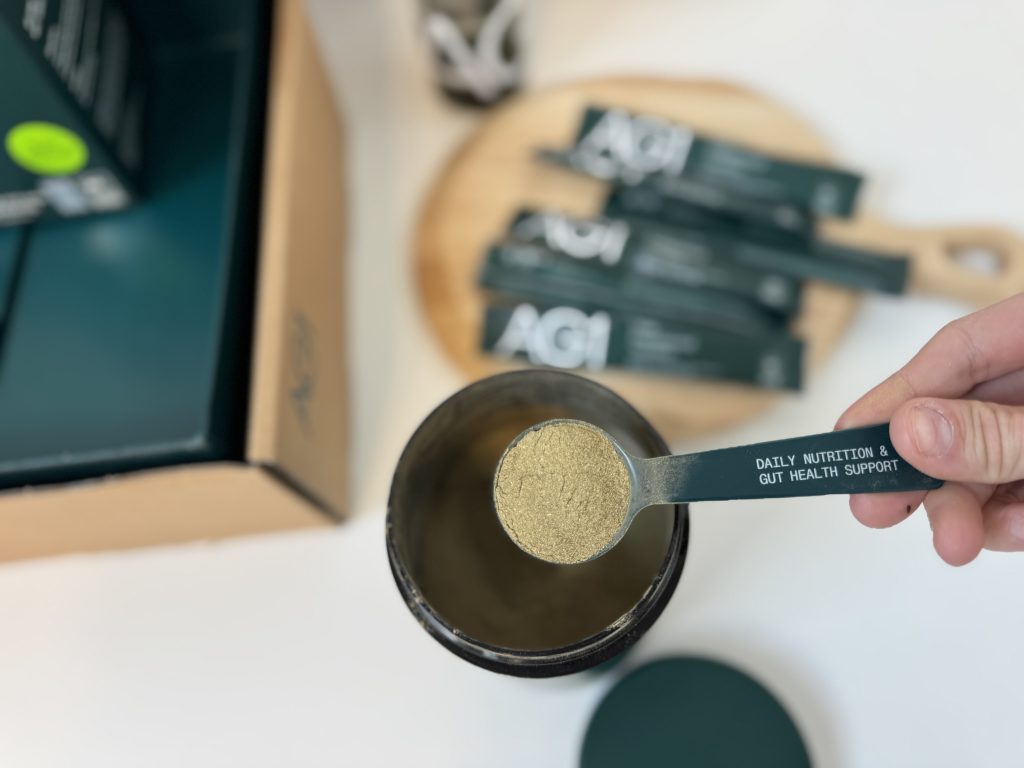 AG1 Next Gen in powder form in a scoop