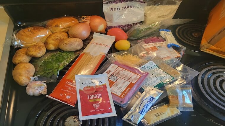 The ingredients featured in our tester's EveryPlate order