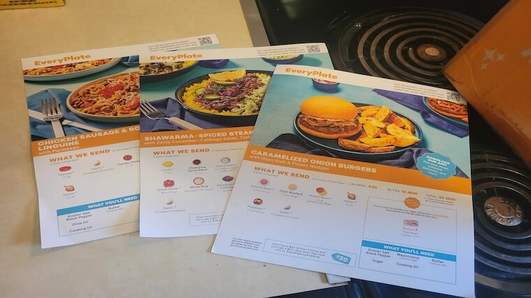 EveryPlate recipe cards
