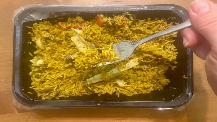 A Coconut Tofu and Brown Rice dish from our tester's Eat Clean meal subscription service