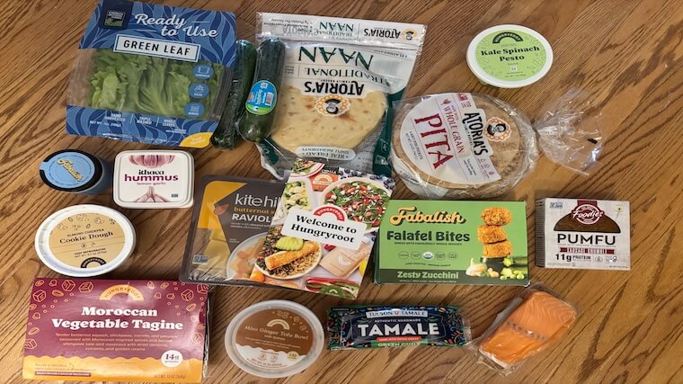 Our tester's full ingredients haul from their latest Hungryroot order