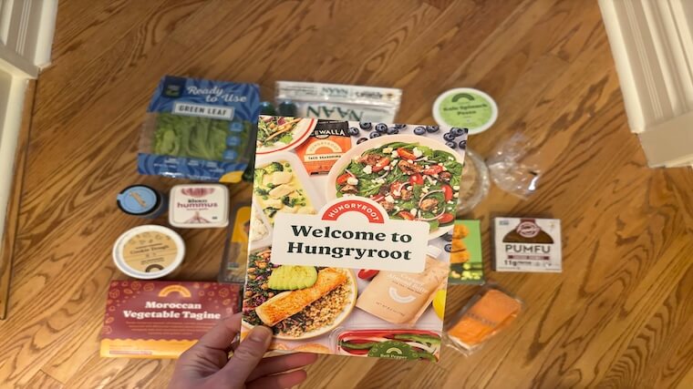 Our tester receiving their first Hungryroot order for convenient meal prep