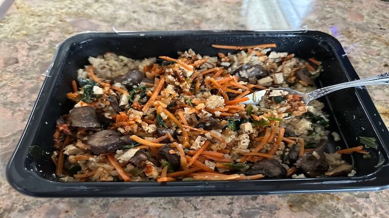 A prepared meal courtesy of Purple Carrot