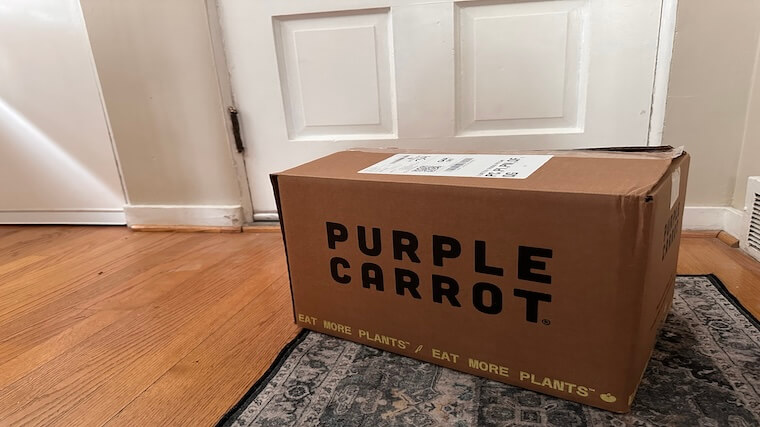 A weekly order shipped from Purple Carrot