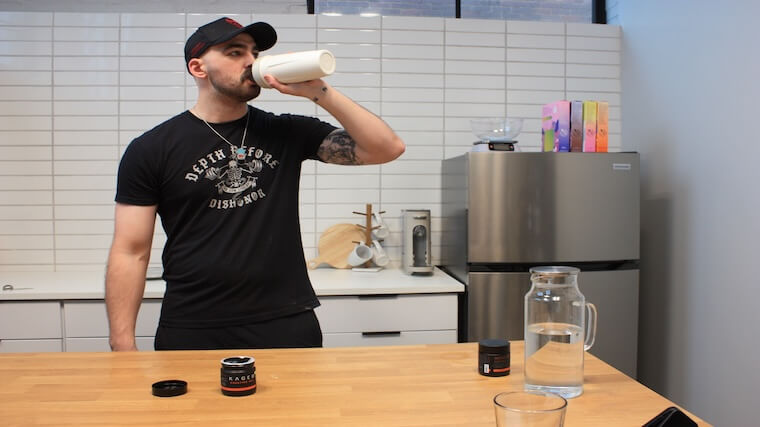 Our tester enjoying their serving of Kaged Creatine HCl