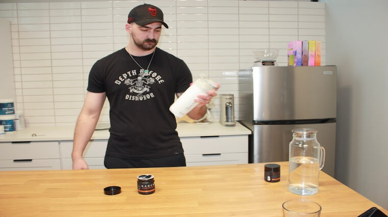 Our tester shaking up their serving of Kaged Creatine HCl