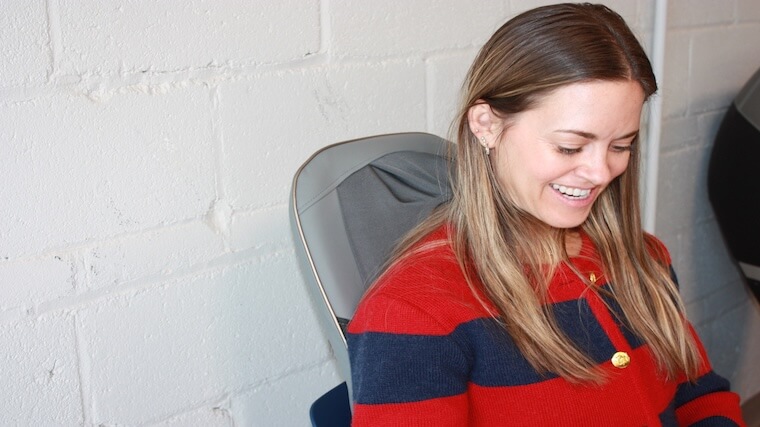 Our tester having their back massaged by the Homedics Shiatsu Elite II massage chair