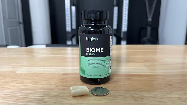 Legion Biome capsules compared to a standard quarter