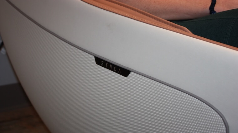 The side branding featured on the Synca Wellness CirC Massage Chair