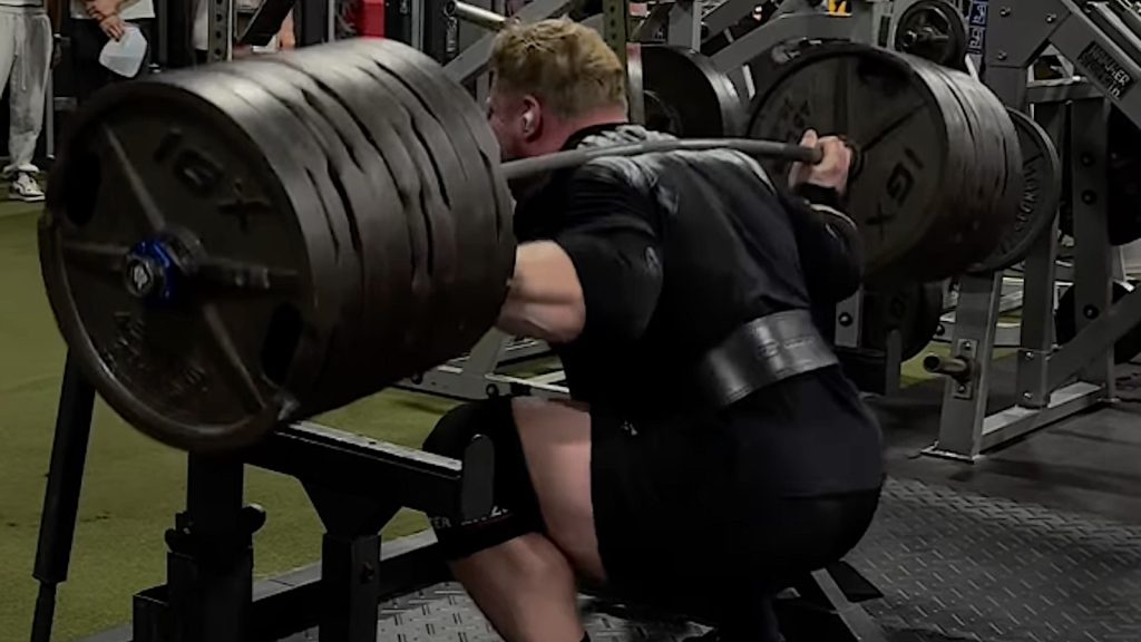 Bodybuilder and Powerlifter Kyle Kirvay Squats an 855-Pound Raw Triple