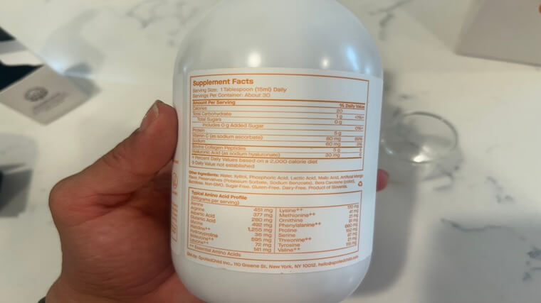 Spoiled Child Liquid Collagen supplement facts