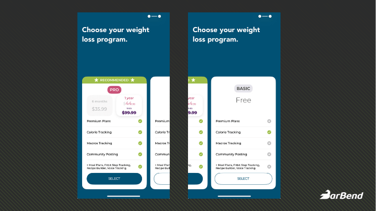 Healthi app available subscription plans