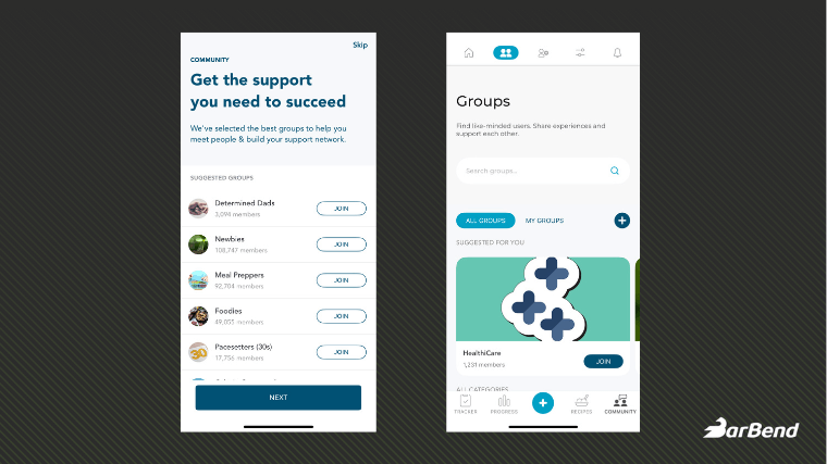 Healthi's community forums and groups